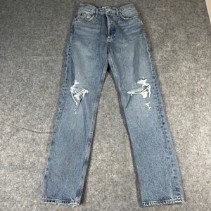 Agolde Jeans Womens 24 90’s Pinch Button Fly Distressed Denim Organic Cotton